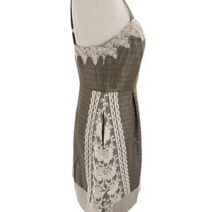 Moulinette Soeurs bronze & ecru embroidered dress size 4